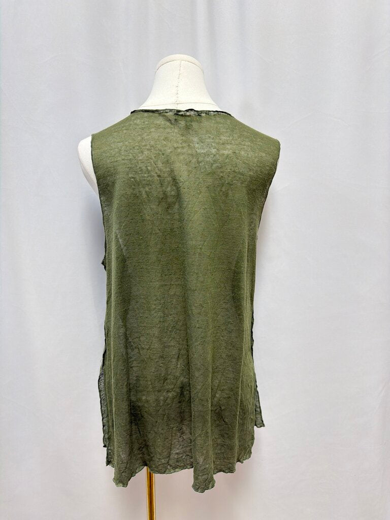 Massimo Dutti Olive Sleeveless Knit Top