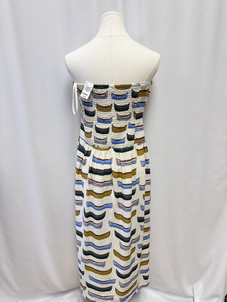 Celandine White Canoe Print Strapless Dress