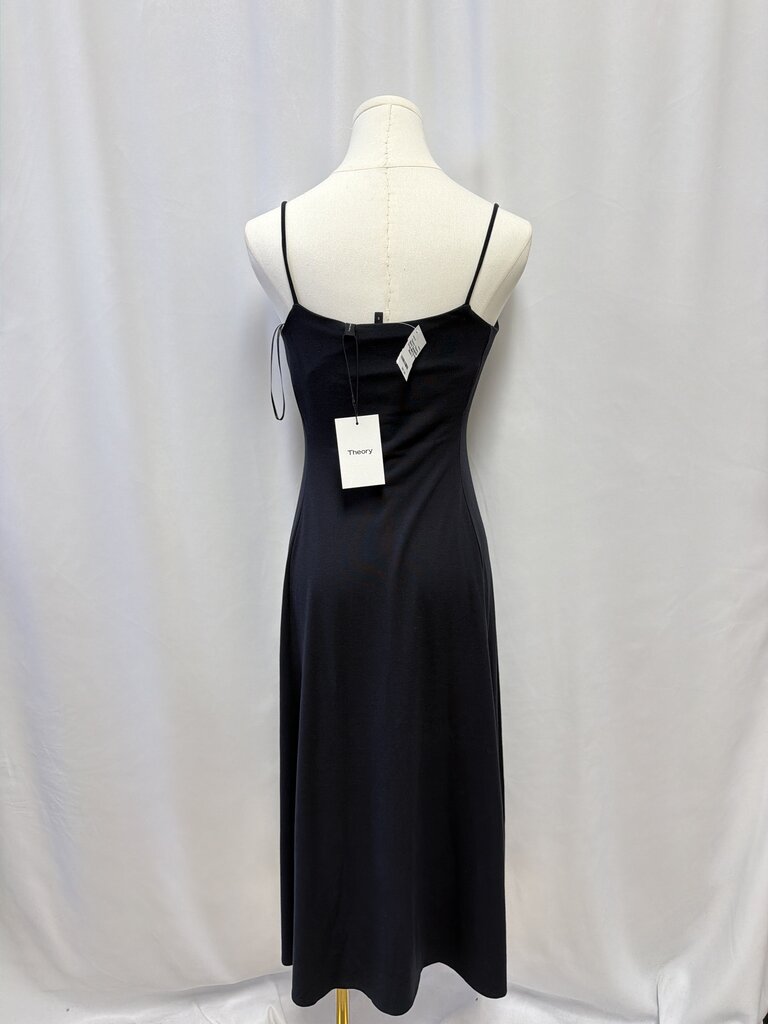 Theory Black Spaghetti Strap Midi Dress