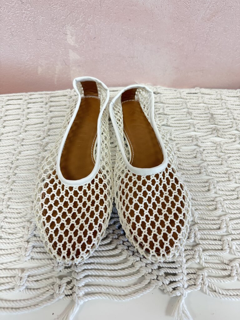 Staud Cream Mesh Flat