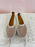 Staud Cream Mesh Flat