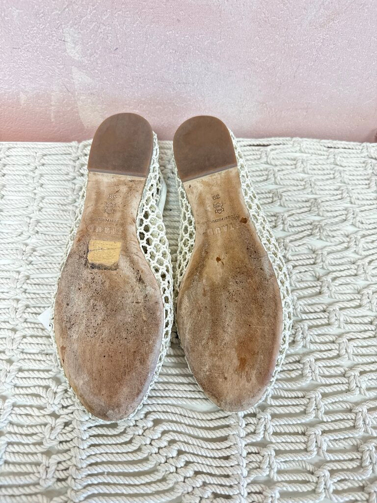 Staud Cream Mesh Flat
