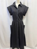 Julia Amory Black Belted Maxi Shirt Dress