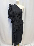 Ulla Johnson Black Eyelet One Shoulder Dress