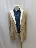 Veronica Beard Tan Blazer w/ White Knit and Denim Dickies