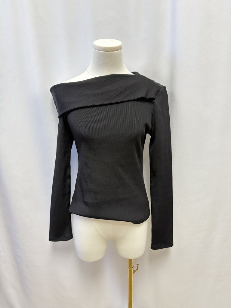 rag & bone ribbed off the shoulder long sleeve top