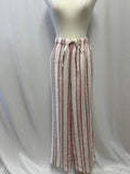 Reformation White/Red Striped Linen Pant