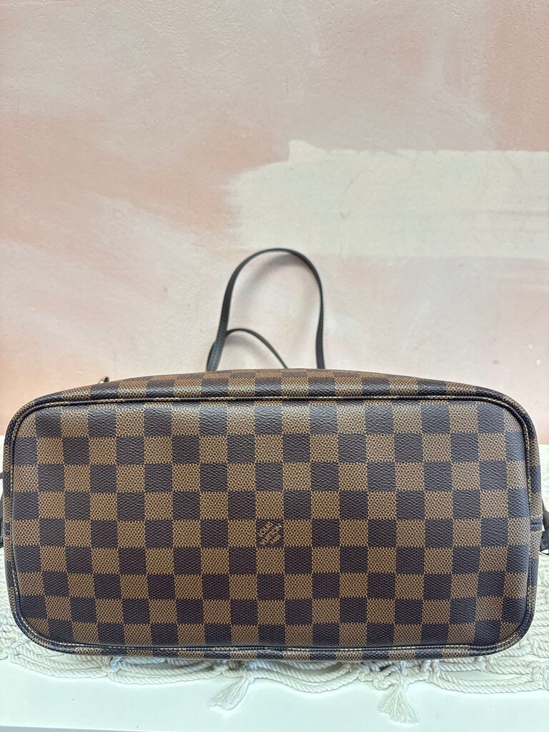 Louis Vuitton Ebene Damier Braided Neverful MM With Strap and Pochette w/ Box and Dustbag