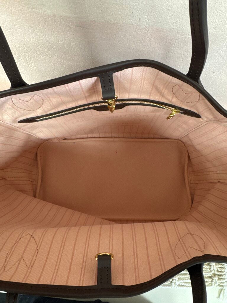 Louis Vuitton Ebene Damier Braided Neverful MM With Strap and Pochette w/ Box and Dustbag
