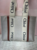 Chloe Woody Canvas Tote Medium (As Is)