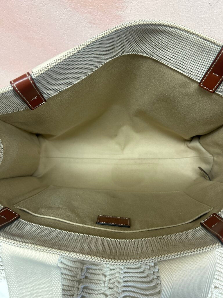 Chloe Woody Canvas Tote Medium (As Is)