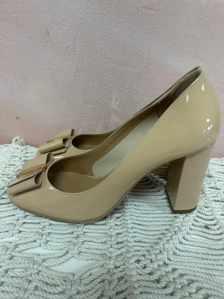 Ferragamo Elinda 85 Patent Block Heel w/ Box and Dustbag