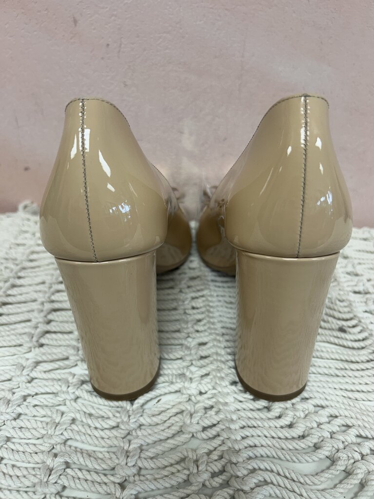 Ferragamo Elinda 85 Patent Block Heel w/ Box and Dustbag