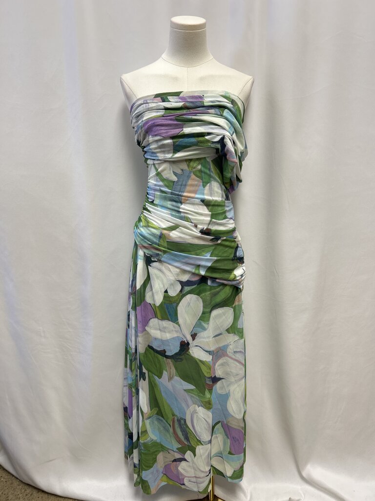 Acler Floral Print One Shoulder Dress