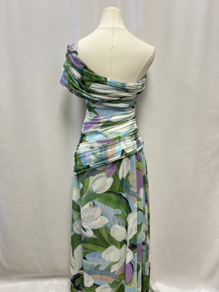 Acler Floral Print One Shoulder Dress