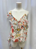 Alice + Olivia Asymmetrical Floral Paulina Silk Tank (As Is)