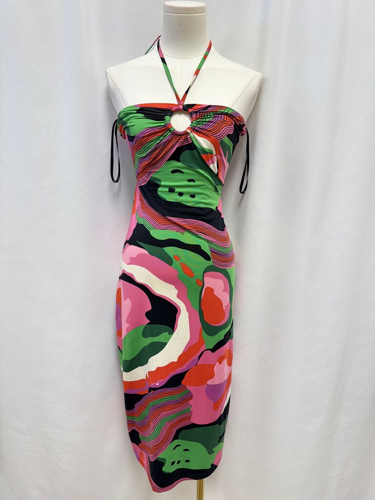 Flora Bea Abstract Halter Dress NWT