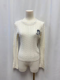 Maeve Cable Knit Crew Neck Horse Sweater
