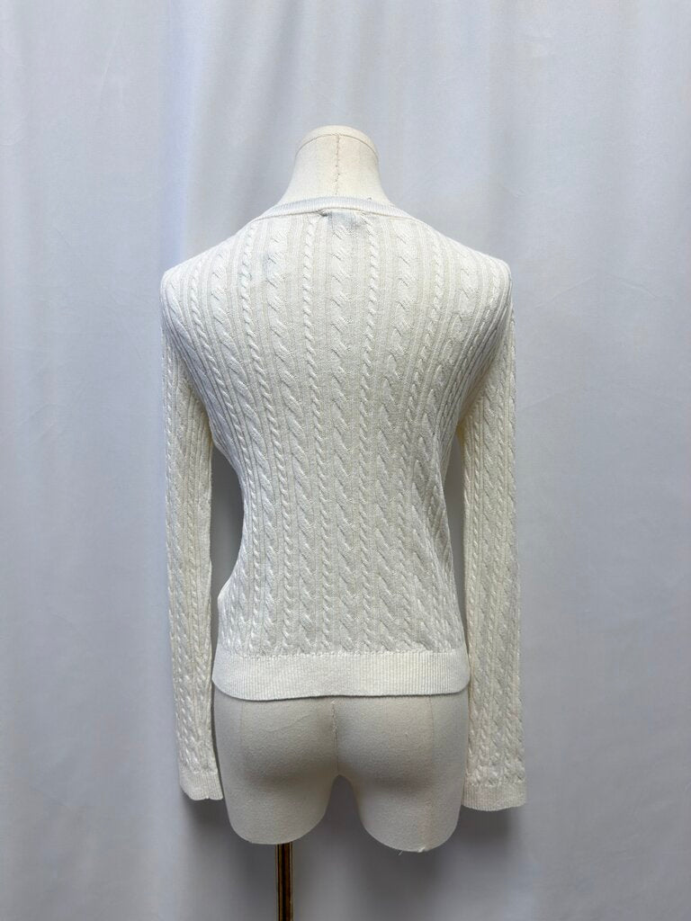Maeve Cable Knit Crew Neck Horse Sweater
