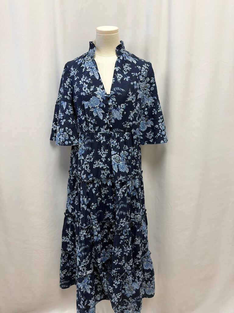 Tuckernuck Linen/Cotton Blend Floral Maxi Dress