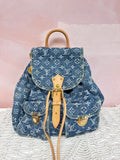 Louis Vuitton Monogram Sac A Dos Denim Backpack w/ Dustbag