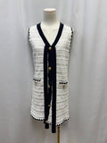 English Factory Knit Tie Front Button Up Dress