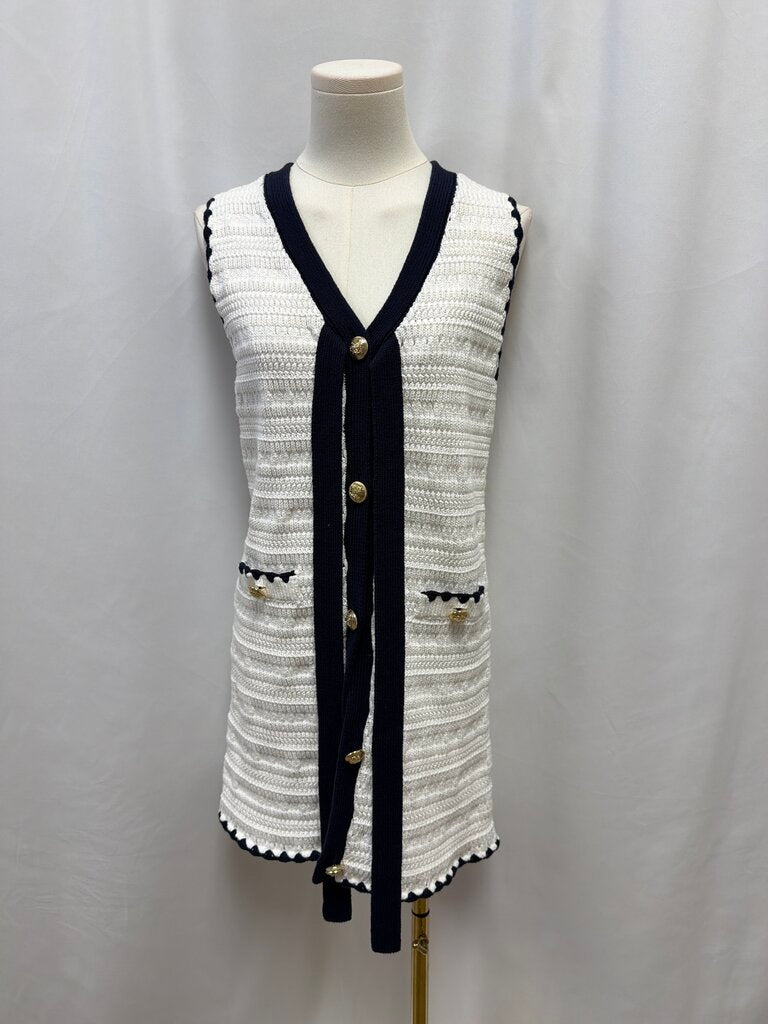 English Factory Knit Tie Front Button Up Dress