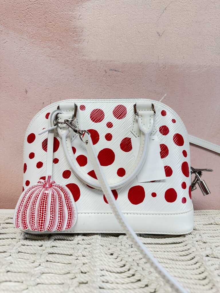 Louis Vuitton x Yayoi Kusama Alma BB Epi Polka Dot Handbag w/ Box & Dustbag