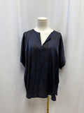 Eileen Fisher Silk Abstract Print Short Sleeve Top