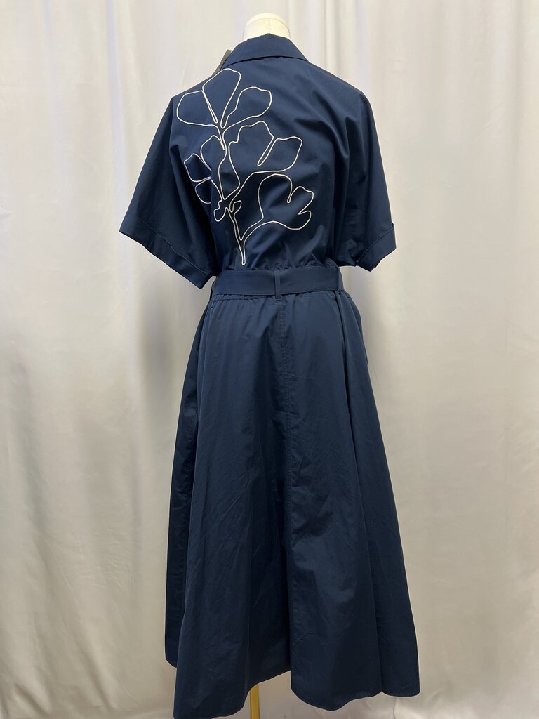 Lafayette 148 Cotton Floral Embroidered Belted Dress