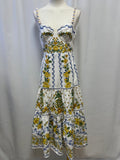 Farm Rio Corset Top Lemon Print Maxi Dress