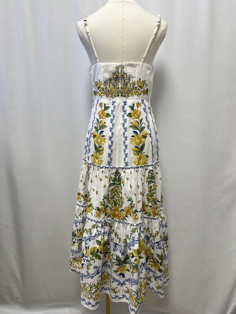 Farm Rio Corset Top Lemon Print Maxi Dress