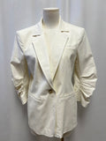 Cinq a Sept Cotton Blend Blazer Pleated Sleeves