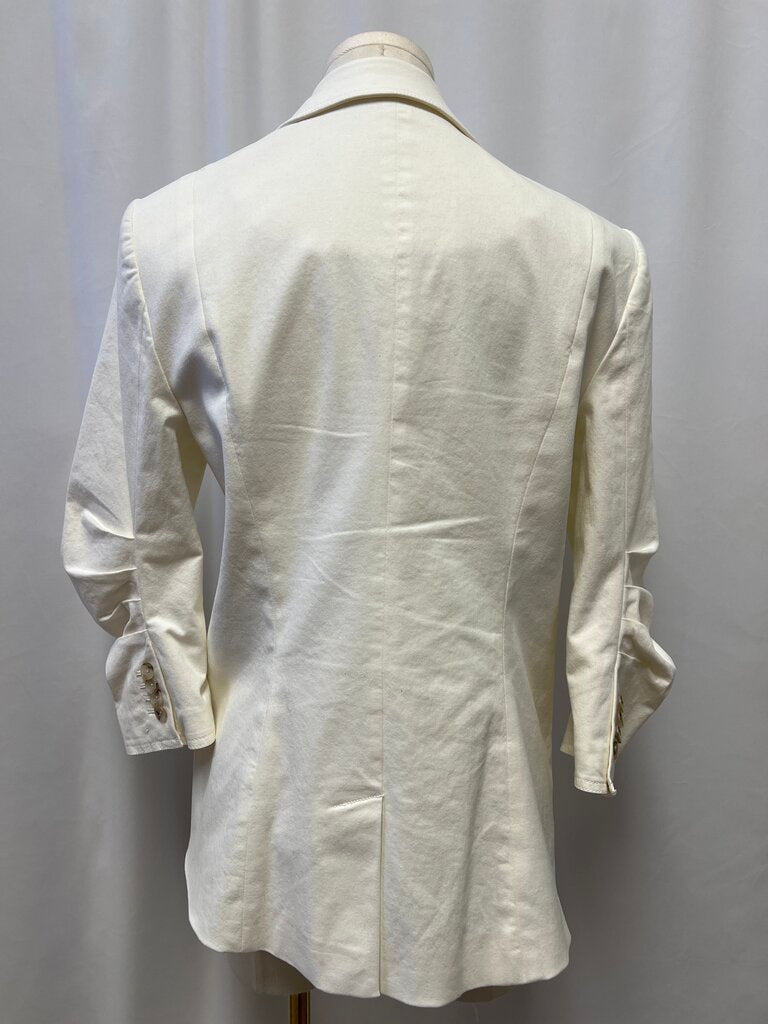 Cinq a Sept Cotton Blend Blazer Pleated Sleeves