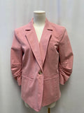 Cinq a Sept Cotton Blend Blazer Pleated Sleeves