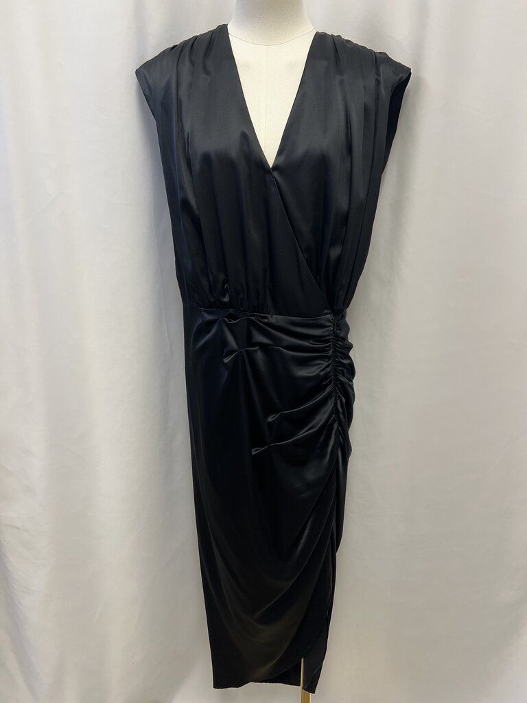 Veronica Beard Black Silk V-Neck Maxi Dress