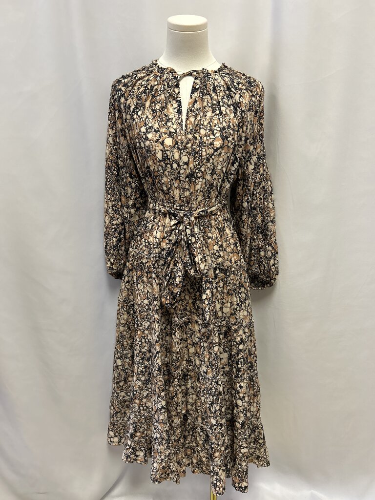 Ulla Johnson Paint Speckle Print Long Sleeve Maxi Dress