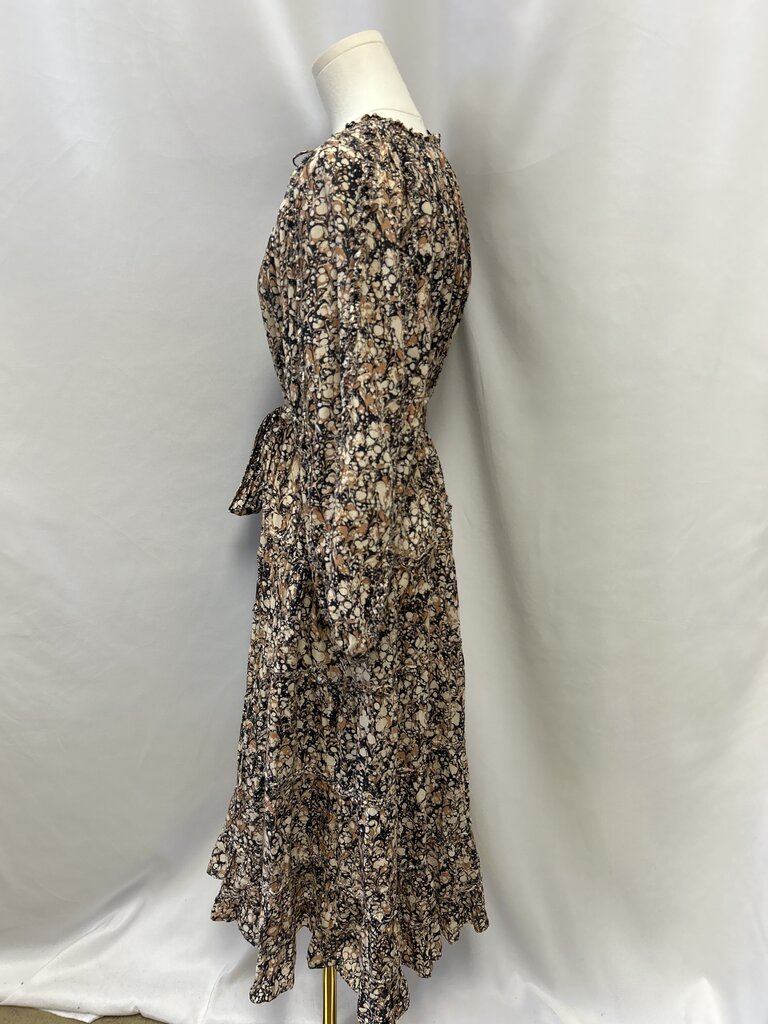 Ulla Johnson Paint Speckle Print Long Sleeve Maxi Dress