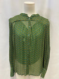 ba&sh Metallic Stripe Chevron Printed Blouse