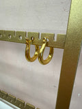 Julie Vos Gold Hammered Hoop Earring w/Bag