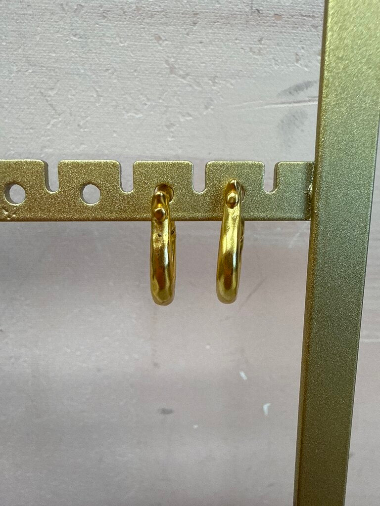 Julie Vos Gold Hammered Hoop Earring w/Bag