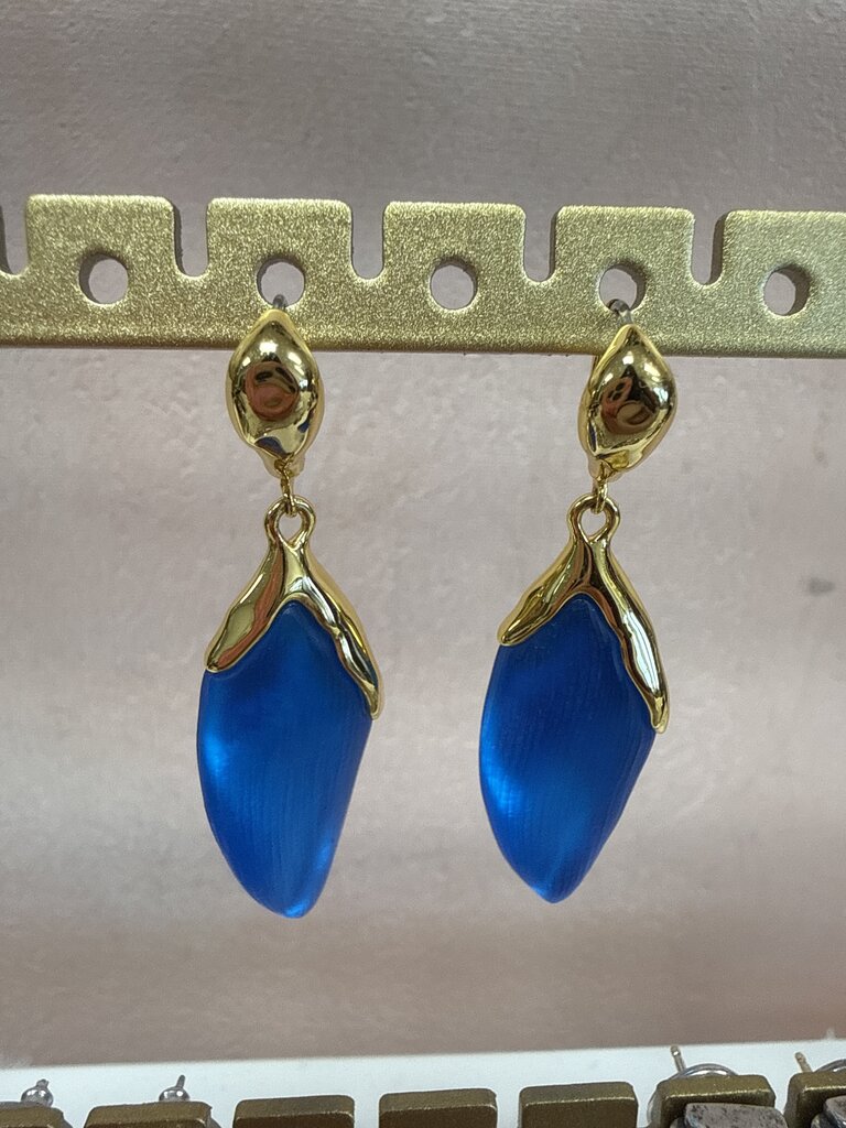 Alexis Bittar Cobalt Drop Earring w/Bag