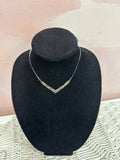 Silver Chevron V Necklace w/Bag