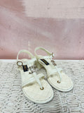 Chanel White Quilted Interlocking CC Logo Sandal w/Box