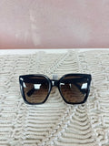 Fendi Black Letter Square Frame Sunglasses w/Box