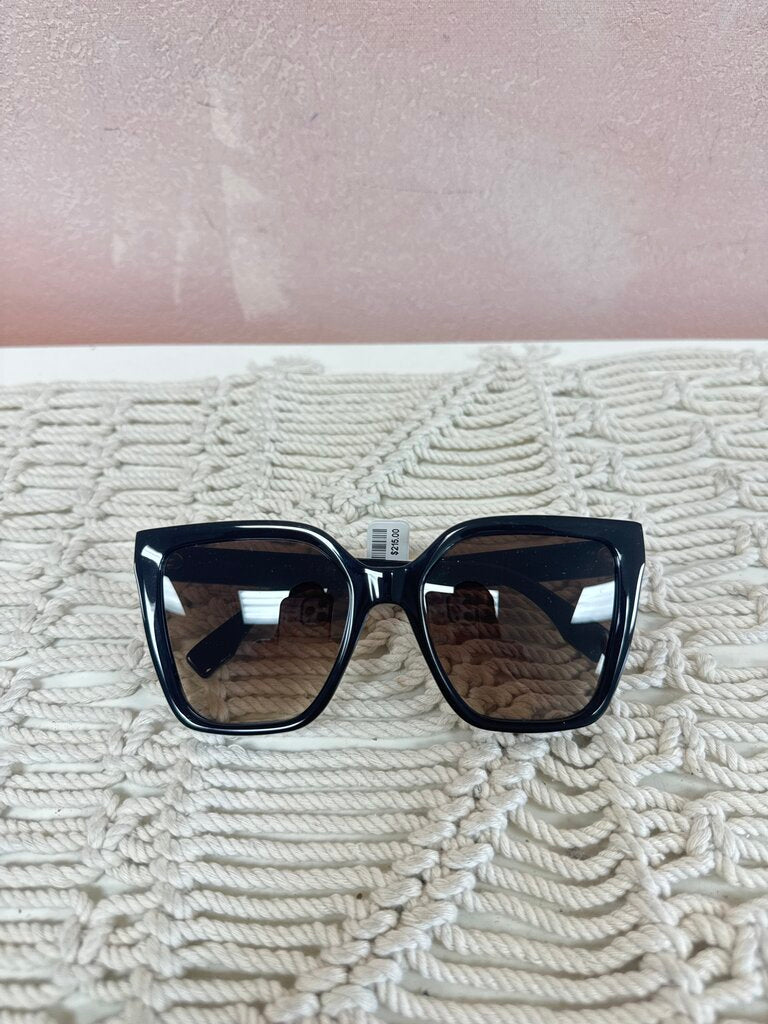 Fendi Black Letter Square Frame Sunglasses w/Box