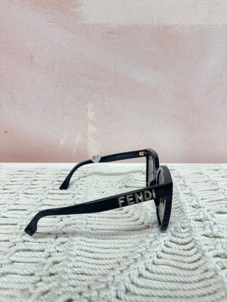 Fendi Black Letter Square Frame Sunglasses w/Box