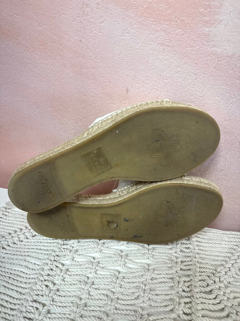 Gucci White Quilted Slide