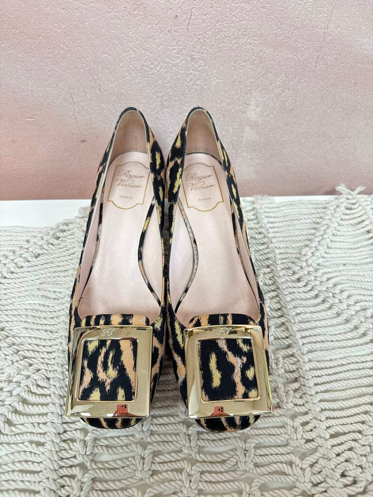 Roger Vivier Animal Print Block Heel