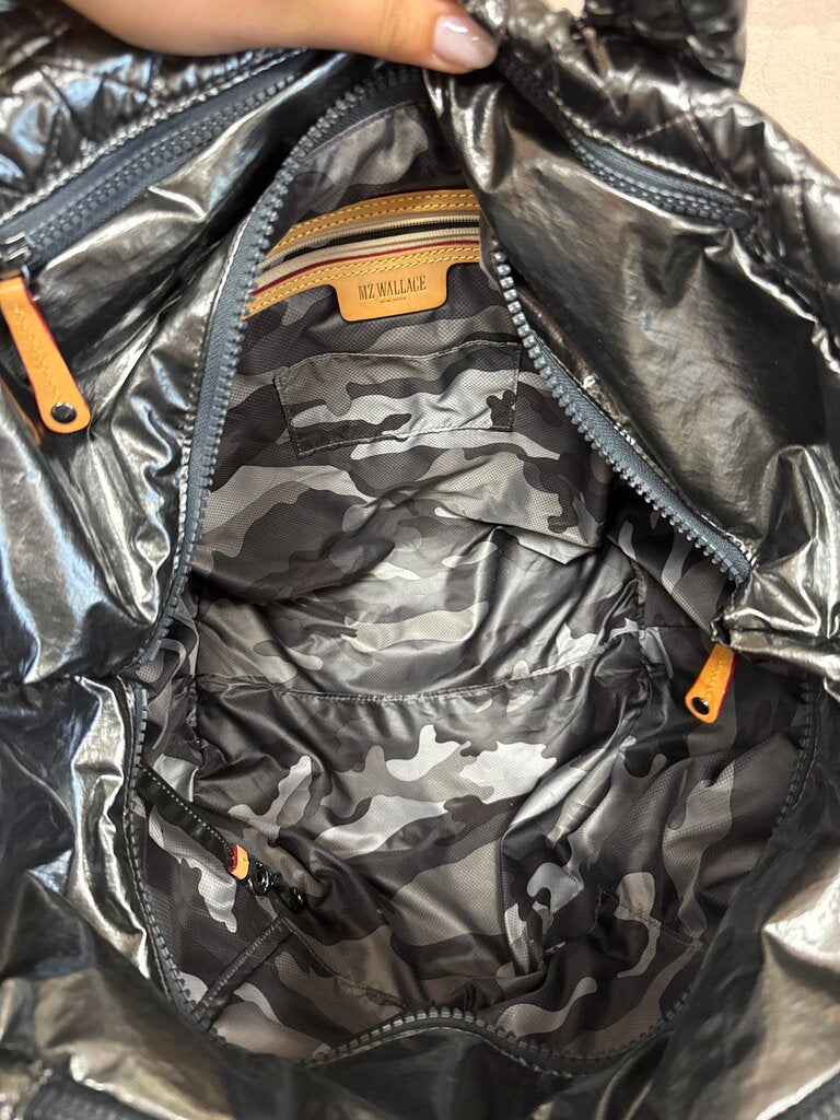 MZ Wallace Gunmetal Grey Quilted Metro Tote